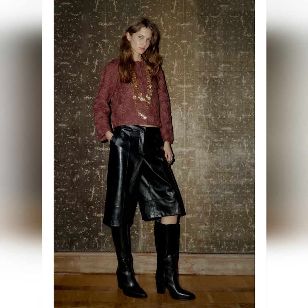 FAUX LEATHER LONG SHORTS